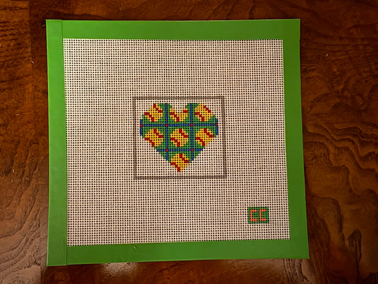 Softball Petite Heart Needlepoint Canvas