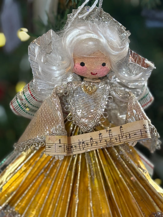 Vintage Angel Ornament - Gold