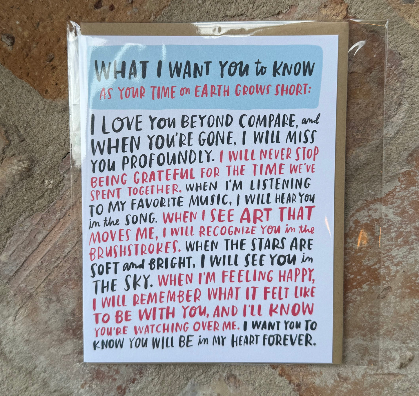 What I Want You To Know Greeting Card
