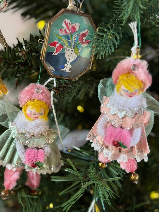 Vintage Russian Doll Ornament - Green