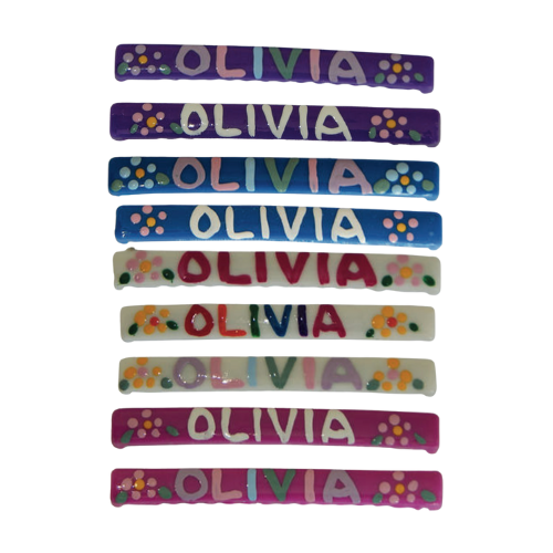 Custom Hand-Painted Barrettes (set of two)