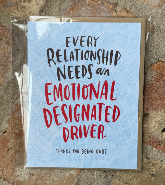 Emotional Designated Driver Greeting Card