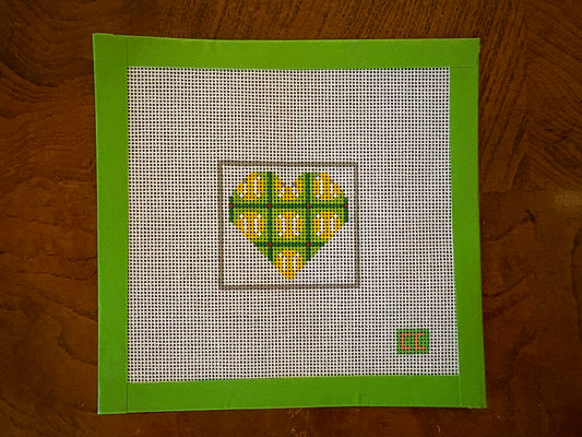 Tennis Petite Heart Needlepoint Canvas