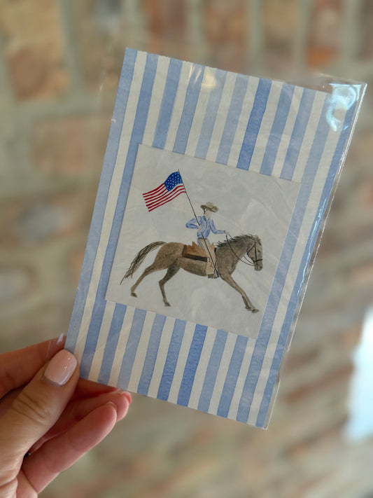 Cowboy Collection - Watercolor Art (Blue)