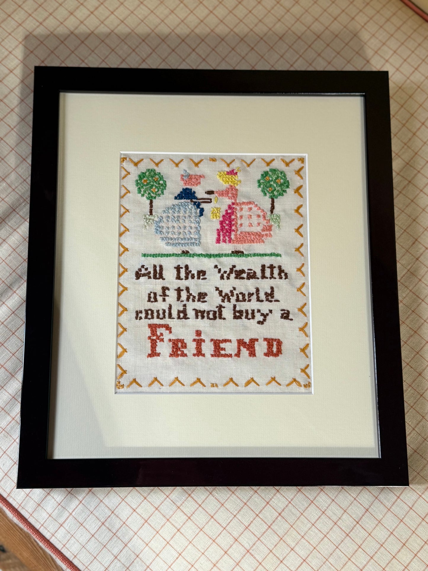 Framed Vintage Needlework