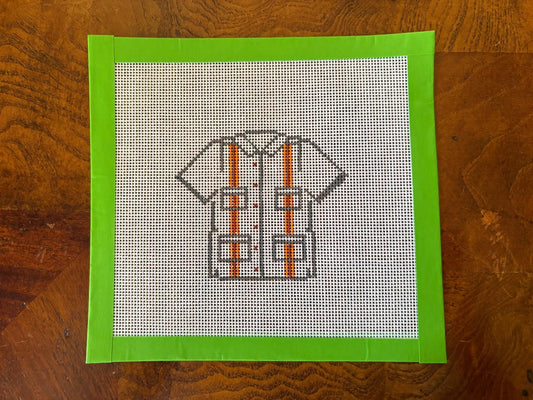 Longhorn Game Day Guayabera Needlepoint Canvas