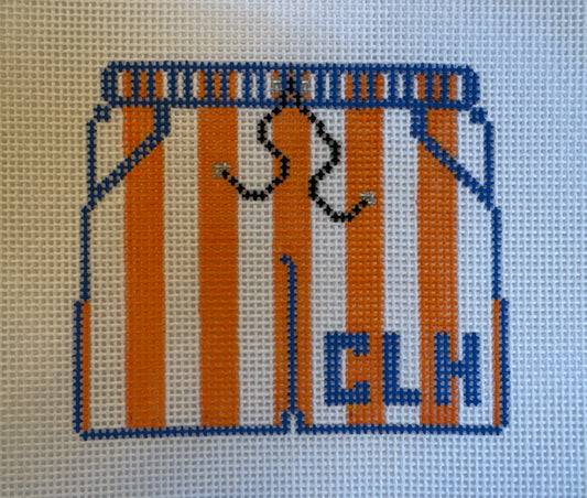 Boys Camp Longhorn Swimsuit Needlepoint Canvas