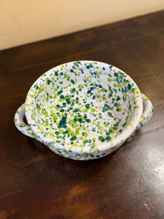 Italian Speckled Fratelli Handled Bowl