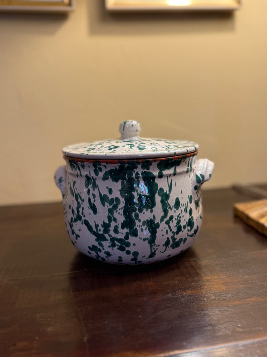 Italian Splattered Lidded Pot