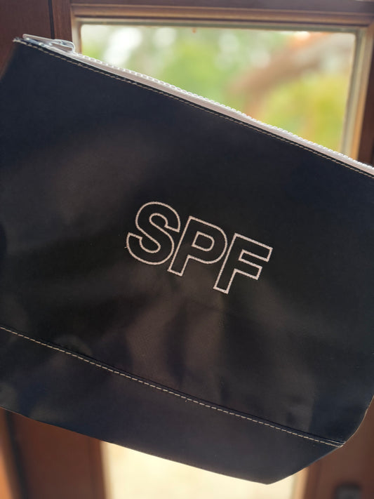 "SPF" Navy Big Sur Splash Zippered Pouch