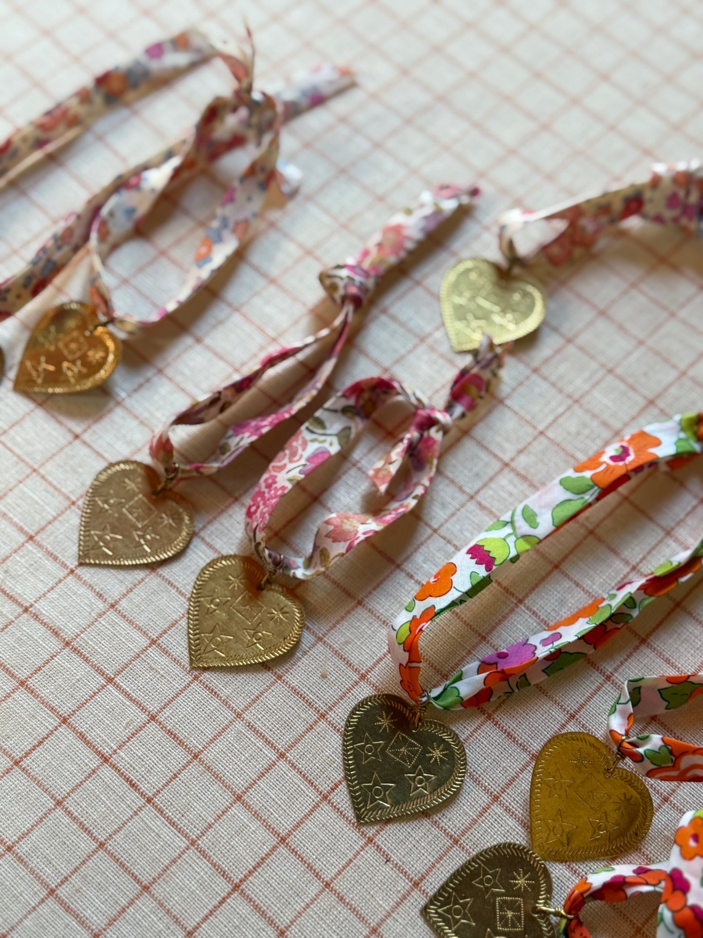 Vintage Heart Charm Liberty Bracelets (large charm)