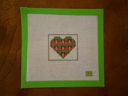 Petite Holiday Heart Needlepoint Canvas