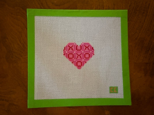 Hugs & Kisses Petite Heart Needlepoint Canvas