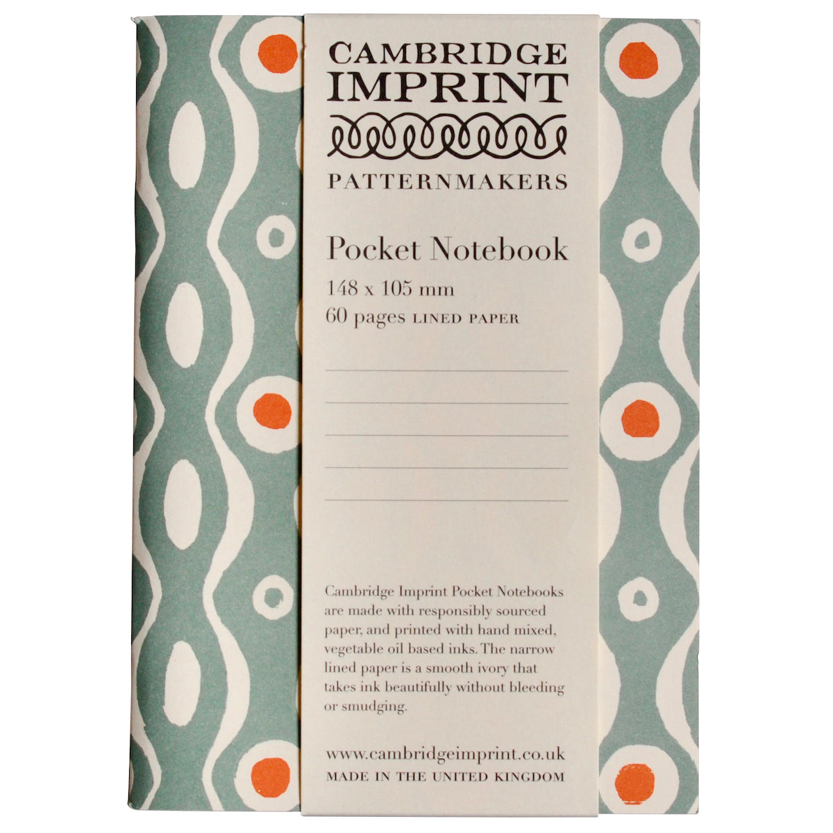 Pocket Notebook Persephone Teal and Orange