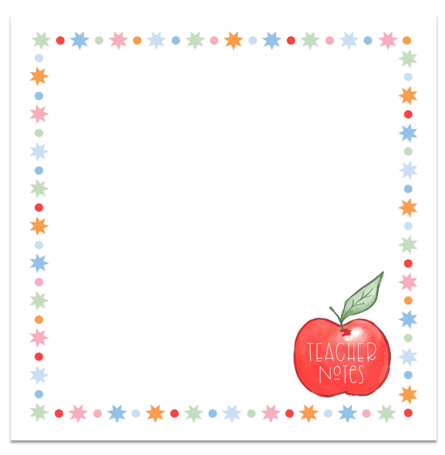 "Teacher Notes" Square Notepad