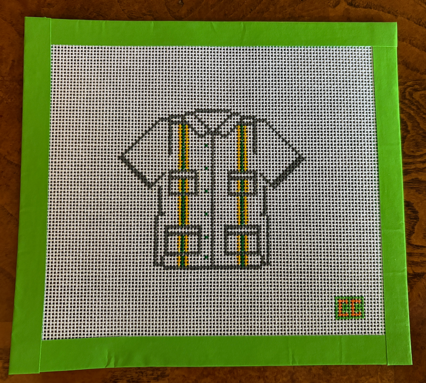 Bear Game Day Guayabera Needlepoint Canvas