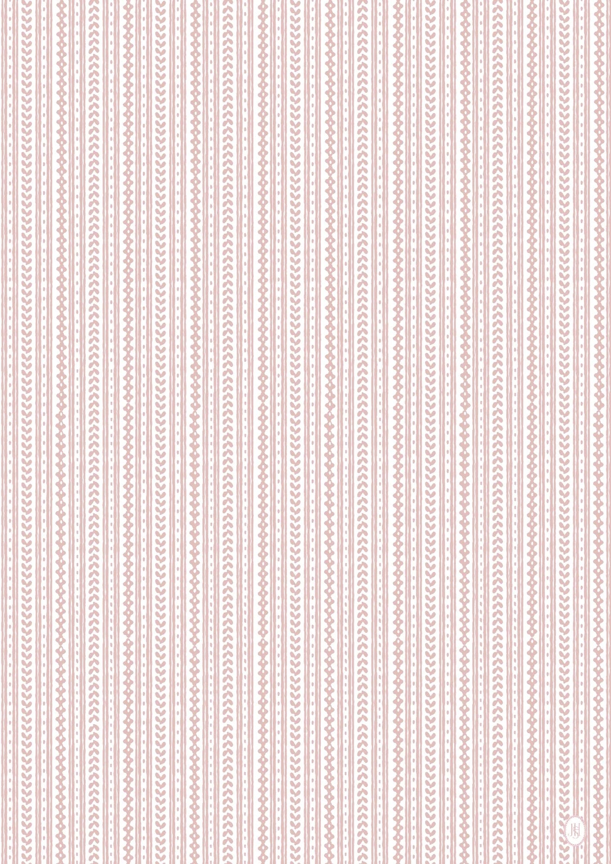 Cottage Stripe Wrapping Paper in Rose