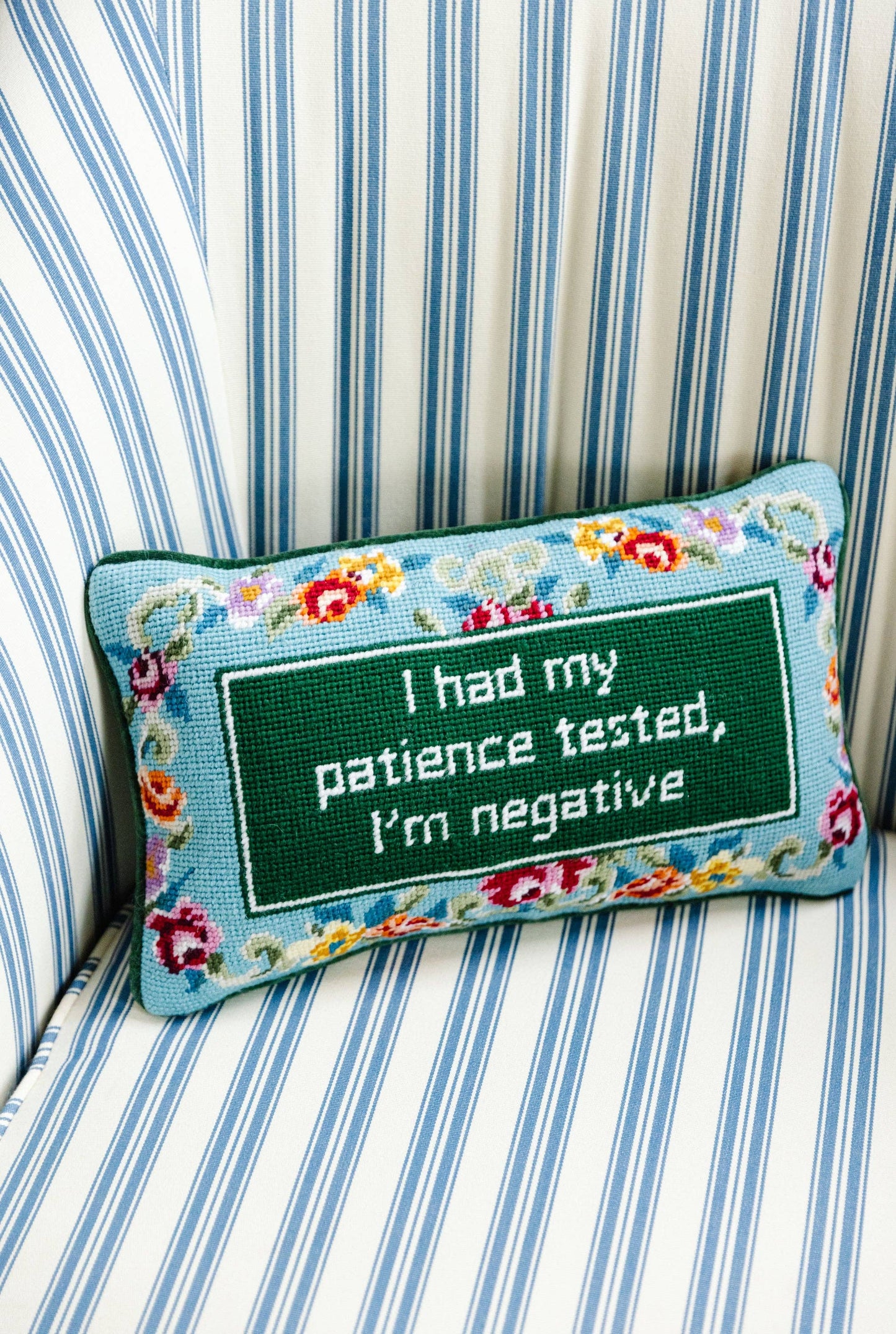 Patience Needlepoint Pillow
