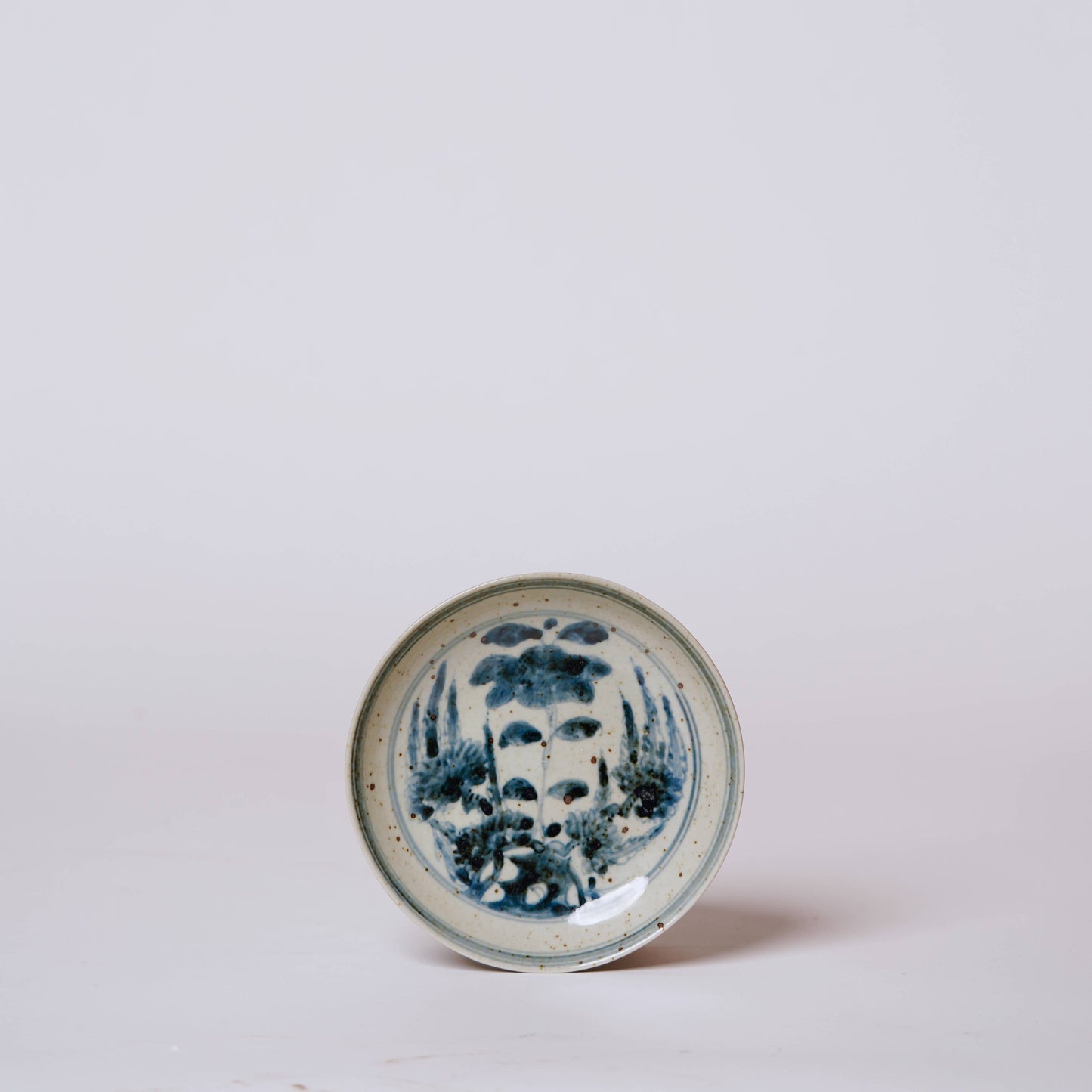 Small Blue and White Porcelain Floral Bouquet Dish