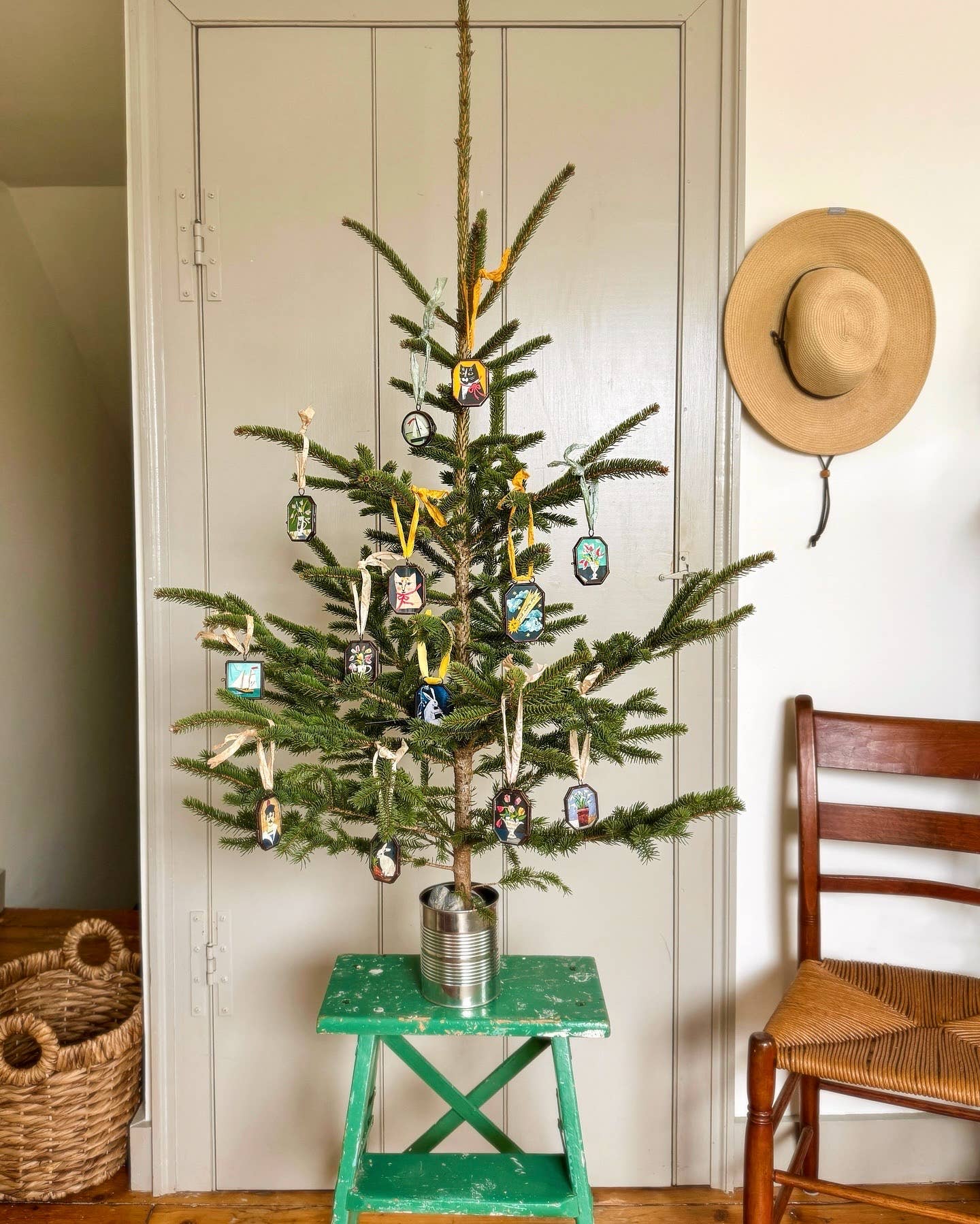 Clover with Bow ~ Art Locket Ornament Garden Handmade 