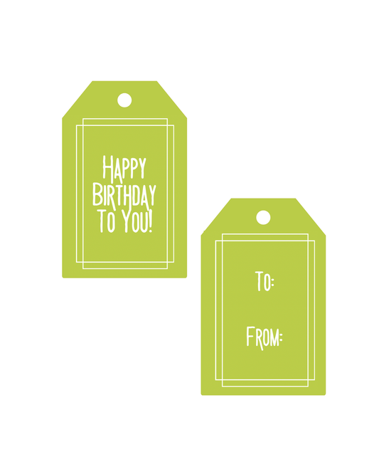Green Happy Birthday Gift Tags