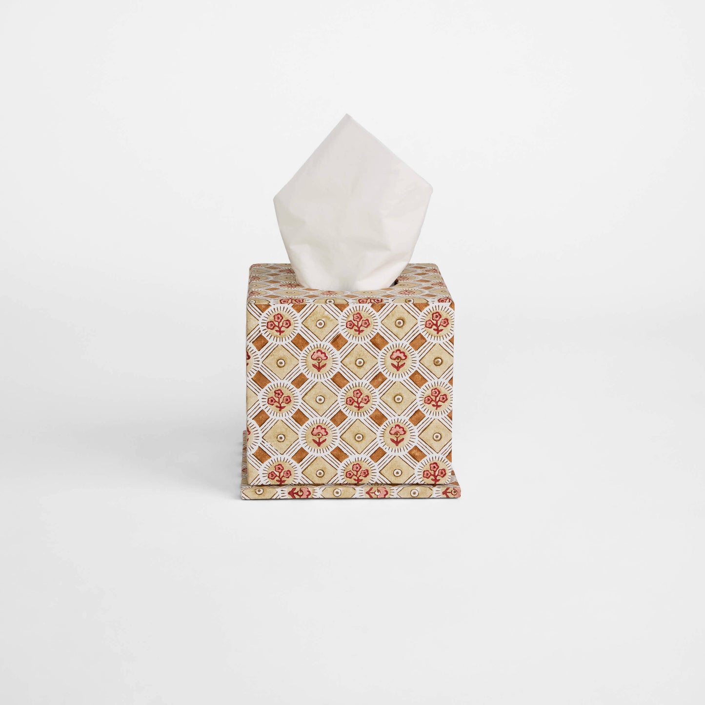 Block Print Tissue Box - Spring Bloom Ochre