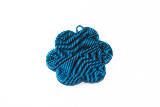 Fox Run Silicone Dish Scrubbing Brush, Navy, 4.4” x 4.7”