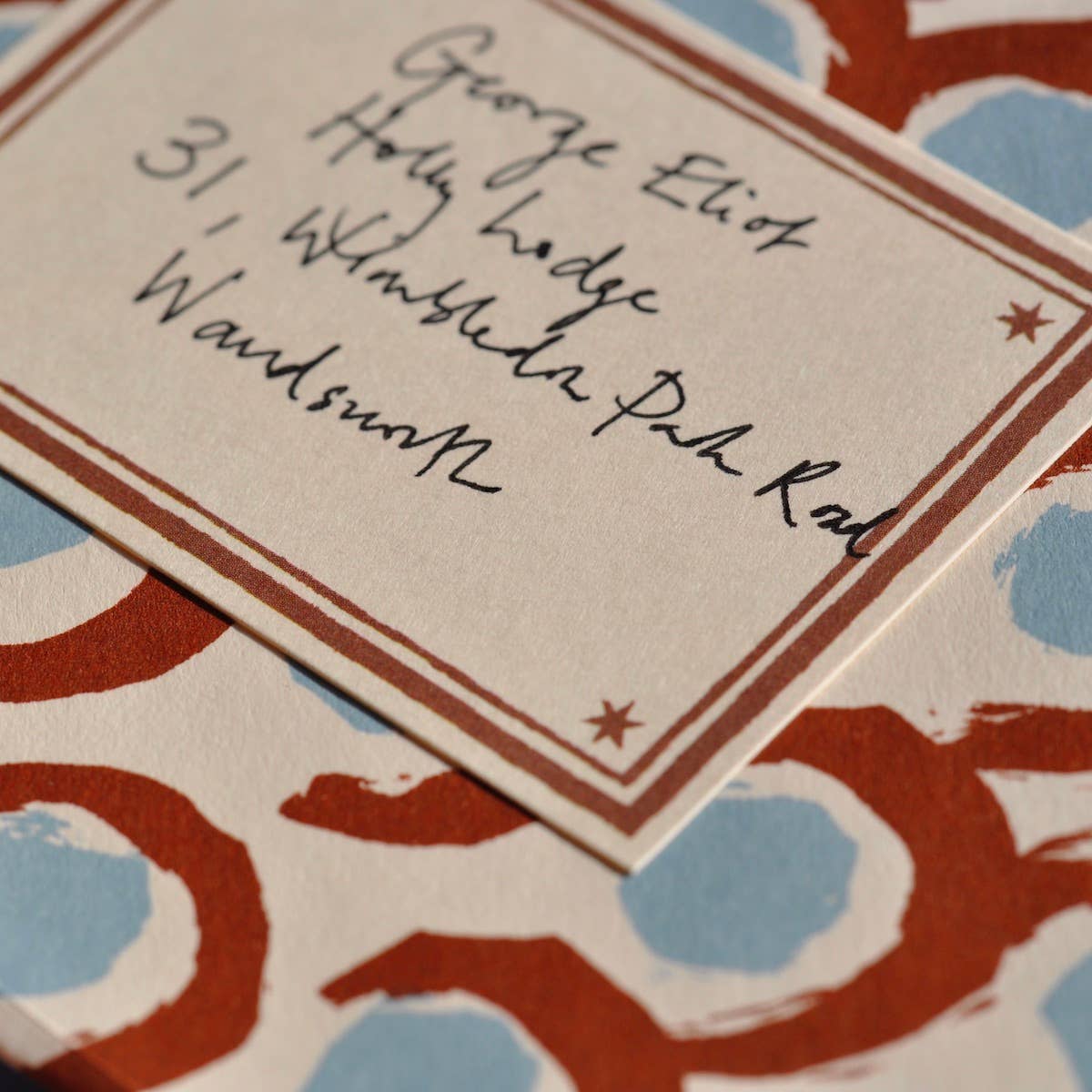 Packet of 10 Large Self-Adhesive Labels with Cocoa Brown Border