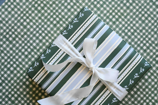 Woven Wilds Blue & Green Striped Gift Wrap