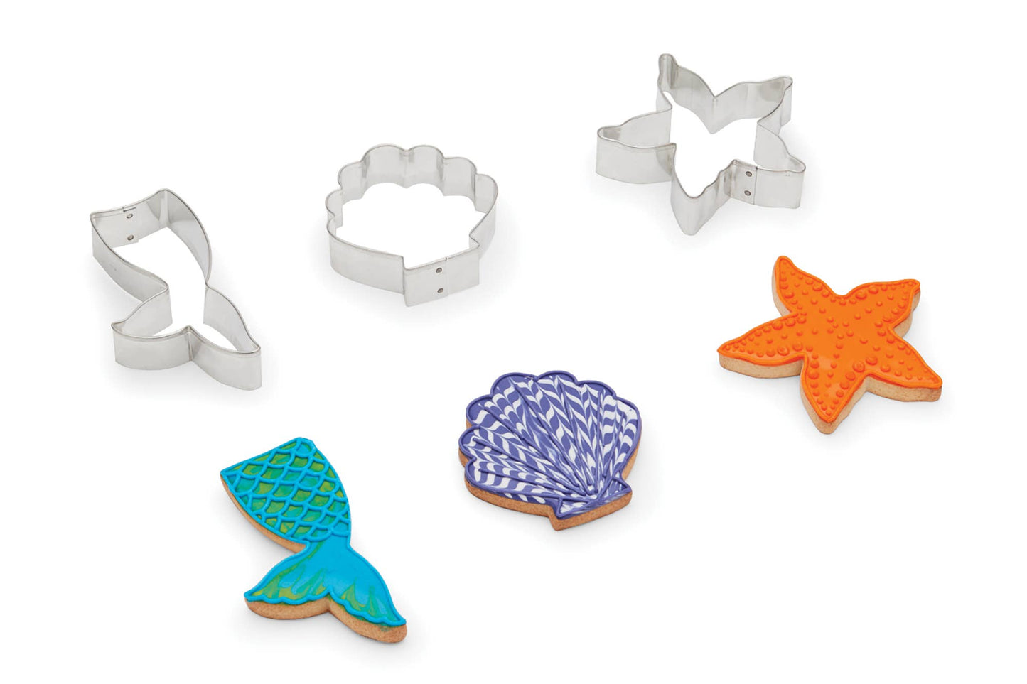 Mermaid, Shell, Starfish Cookie Cutter, Set of 3