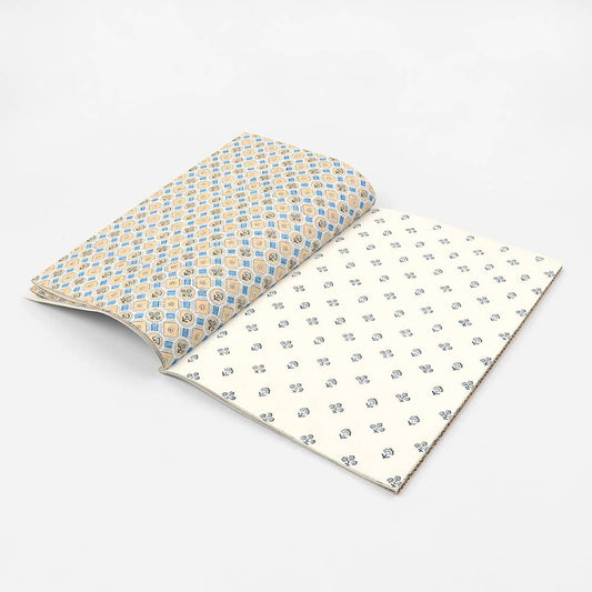 Yellow Block Printed Gift Wrap Booklet