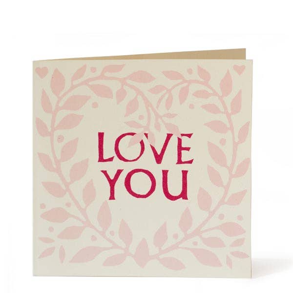Smaller Square Card Love You Wreath