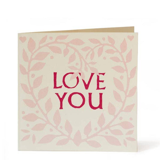 Smaller Square Card Love You Wreath