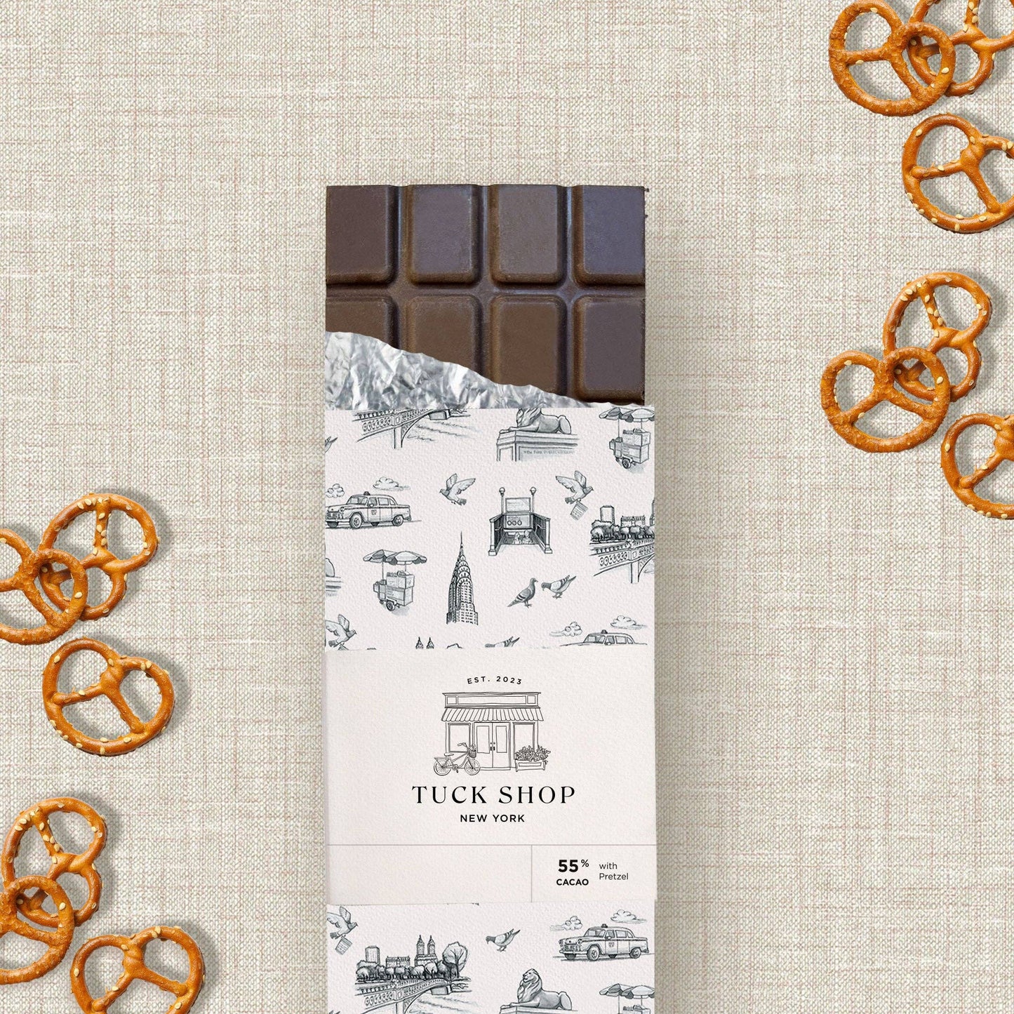 New York 55% Blend with Pretzel Chocolate Bar